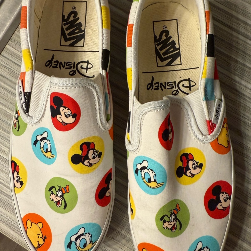 Disney 50th Anniversary Vans slip ons. New without tags